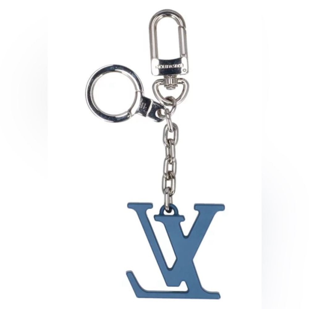 Louis Vuitton Blue Epi Metal Monogram Bag Charm Keychain - Picture 3 of 8
